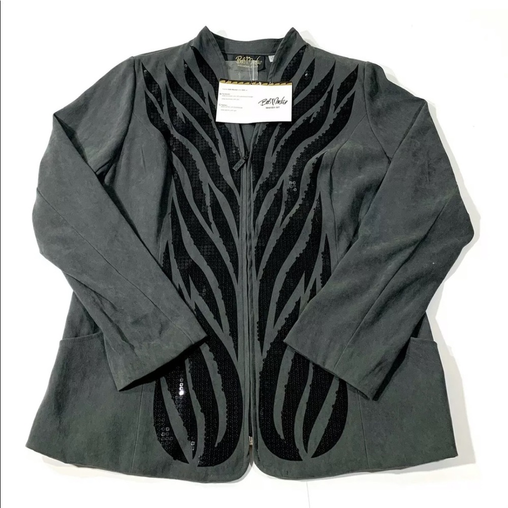 Bob Mackie Wearable Art Grey Sequin Javier Size M